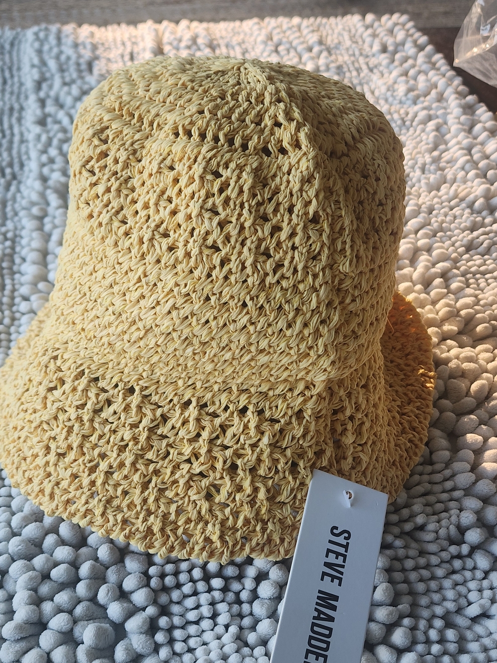 Steve Madden Yellow Crochet Bucket Hat